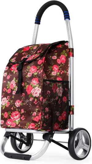 Foldable Shopping Trolley, Lightweight Shopping Trolley, with Wheels Stair Climbing Grocery Cart, Large Capacity Shopping Bag (C)