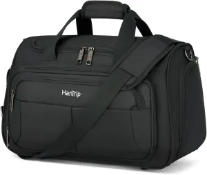 Foldable Underseat Carry On Luggage Bags for Travel Lightweight Overnight Weekender Bag for Women Men Travel Tote Bag (Black)