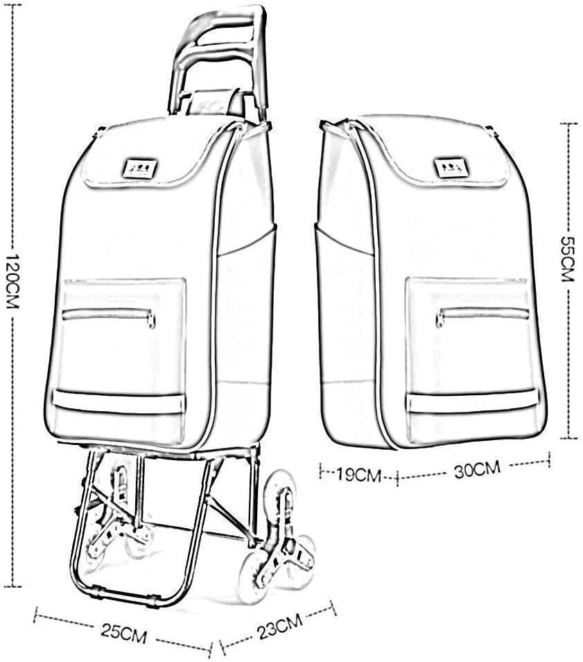 Folding Shopping Cart, Foldable Shopping Trolley 6 Wheels Stair Climbing Trolley Bag Detachable Shopping Cart for Travel Picnic Camping Grocery Utility Carts(C)