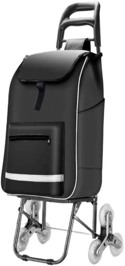Folding Shopping Cart, Foldable Shopping Trolley 6 Wheels Stair Climbing Trolley Bag Detachable Shopping Cart for Travel Picnic Camping Grocery Utility Carts(C)