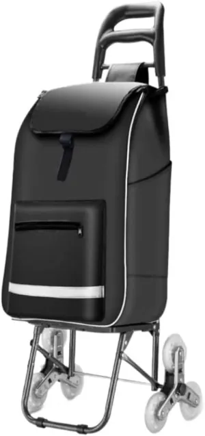 Folding Shopping Cart, Foldable Shopping Trolley 6 Wheels Stair Climbing Trolley Bag Detachable Shopping Cart for Travel Picnic Camping Grocery Utility Carts(C)