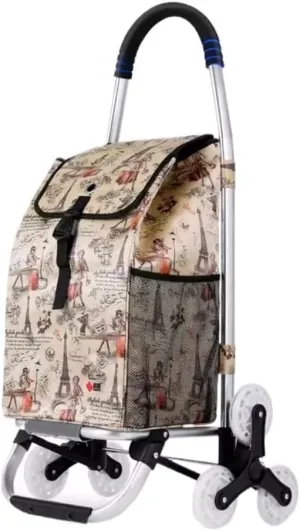 Folding Shopping Cart, Folding Shopping Trolley with Removable Waterproof Oxford Cloth Shopping Bag Shopping Cart for Laundry Grocery Grocery Utility Carts(B,6 Wheels)
