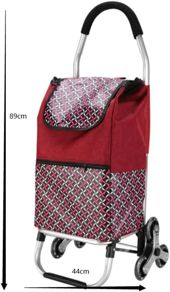 Folding Shopping Cart, Shopping Cart Foldable Shopping Trolleys Foldable Utility Cart with Climb Stairs Wheels and Elastic Rope Grocery Utility Carts(Color:B), 89*44cm