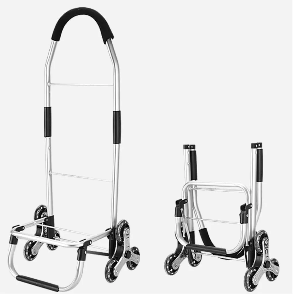Folding Shopping Cart, Shopping Cart Foldable Shopping Trolleys Foldable Utility Cart with Climb Stairs Wheels and Elastic Rope Grocery Utility Carts(Color:B), 89*44cm