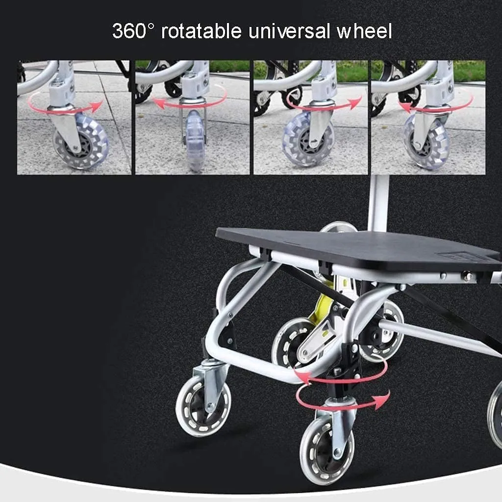 Folding Shopping Cart, Shopping Cart Shopping Trolleys Household Shopping Bag with Wheels Folding Shopping Cart Aluminum Handrail Grocery Utility Carts, 98*41cm, Blue