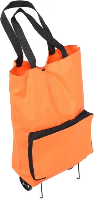 Folding Shopping Trolley Cart with Wheels Portable Grocery Bag Wheels Shopping Cart for Lightweight Spacious Design