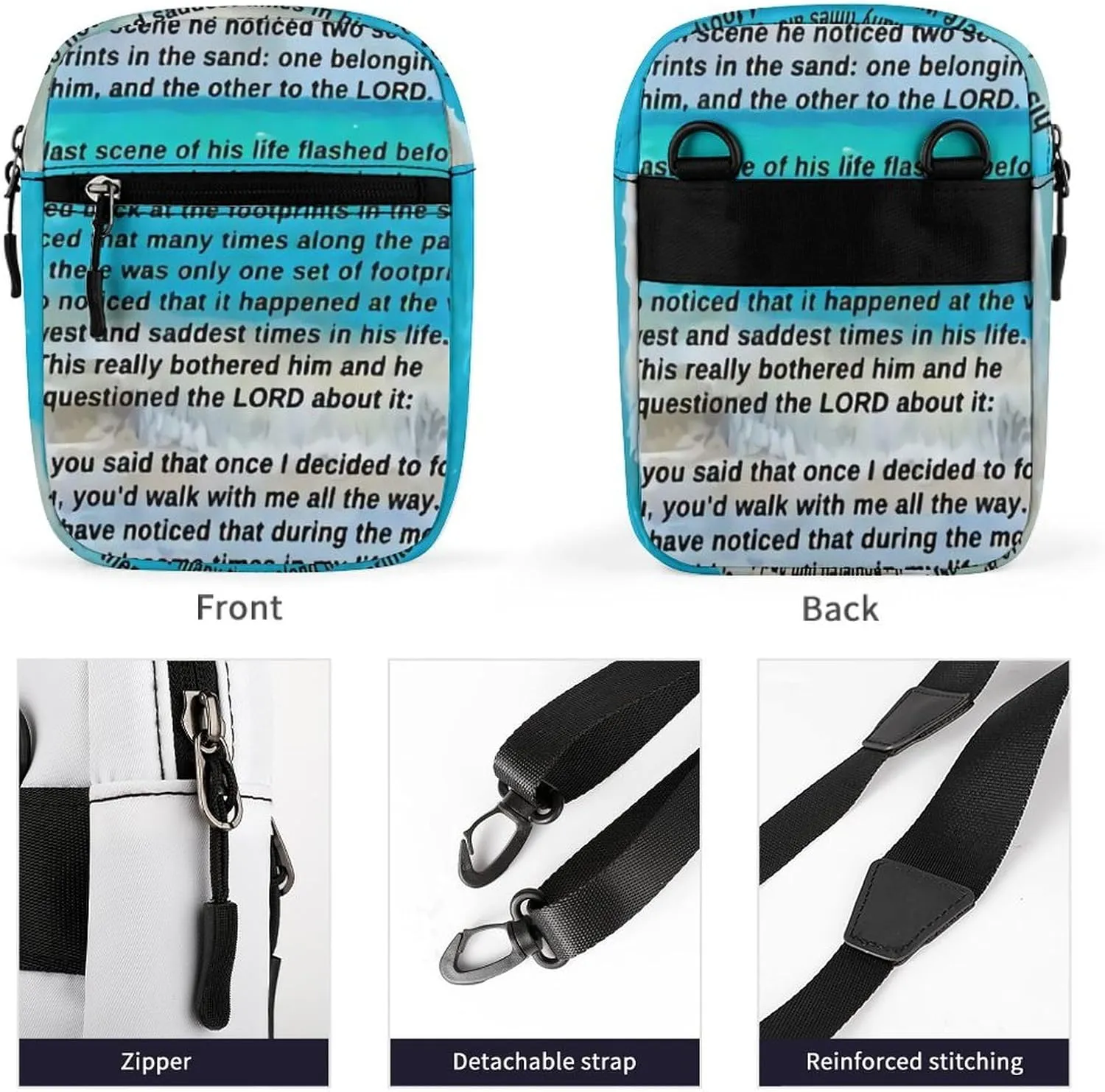 FootprintsIN THE Sand Characters Crossbody Bag Small Shoulder Bag Waterproof, Lightweight And Convenient