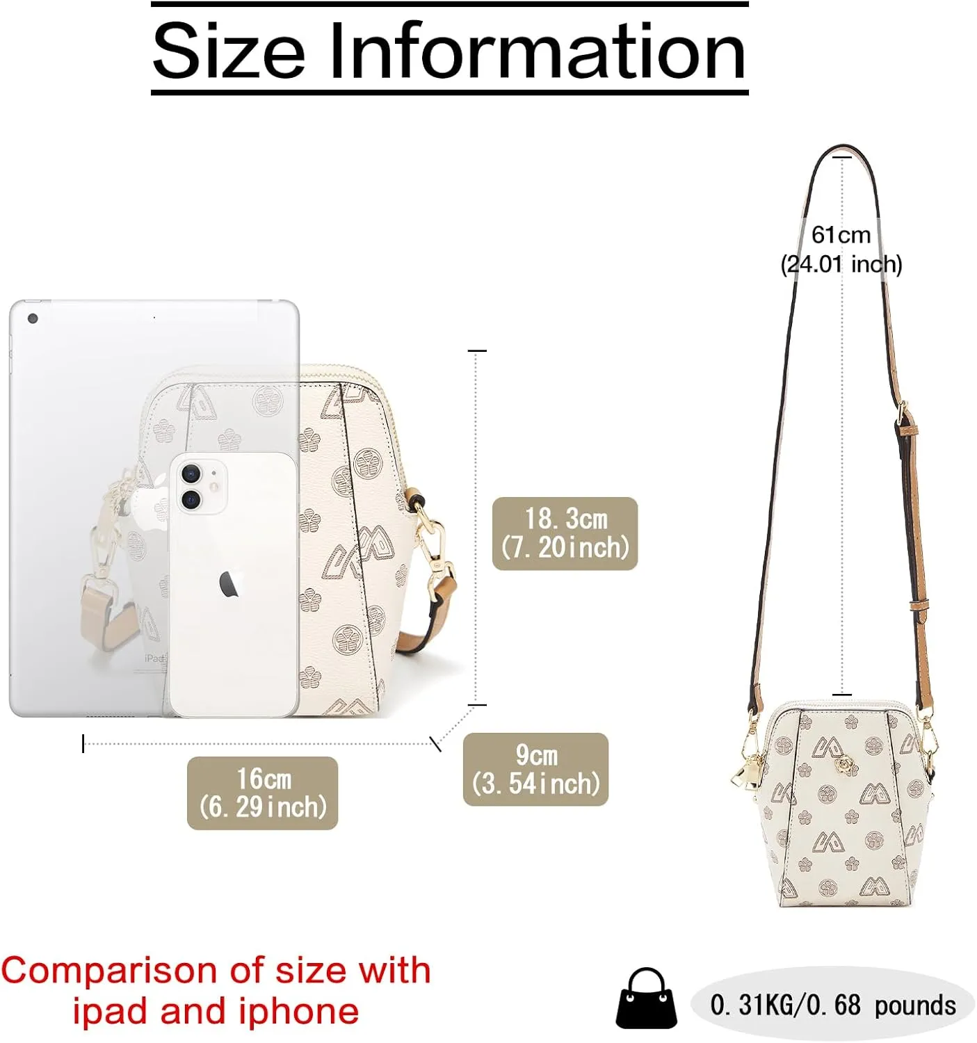 FOXLOVER Mini PVC Crossbody Bags for Women Small Vertical Cell Phone Purses Lightweight Vintage Vegan Leather