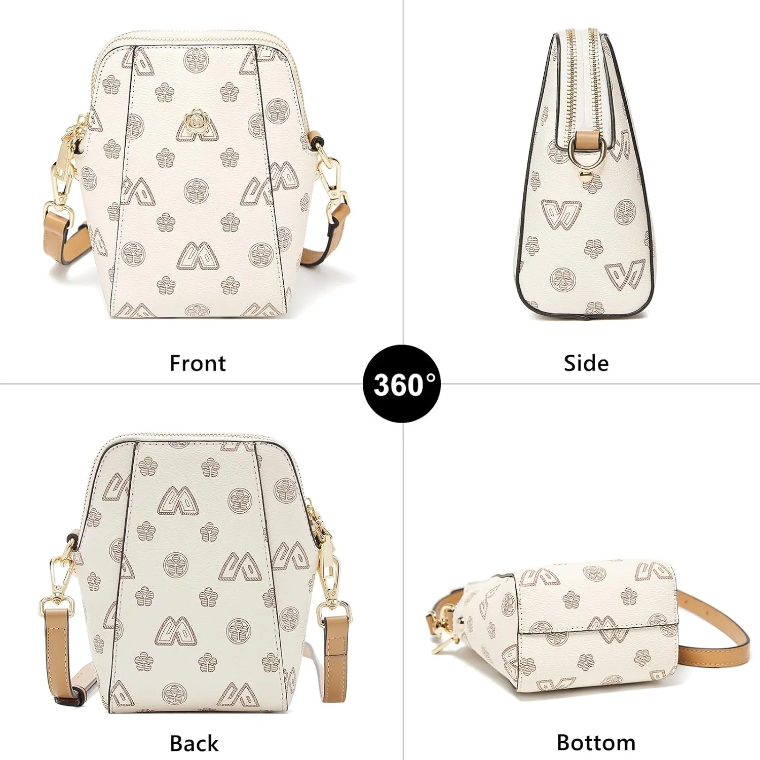 FOXLOVER Mini PVC Crossbody Bags for Women Small Vertical Cell Phone Purses Lightweight Vintage Vegan Leather