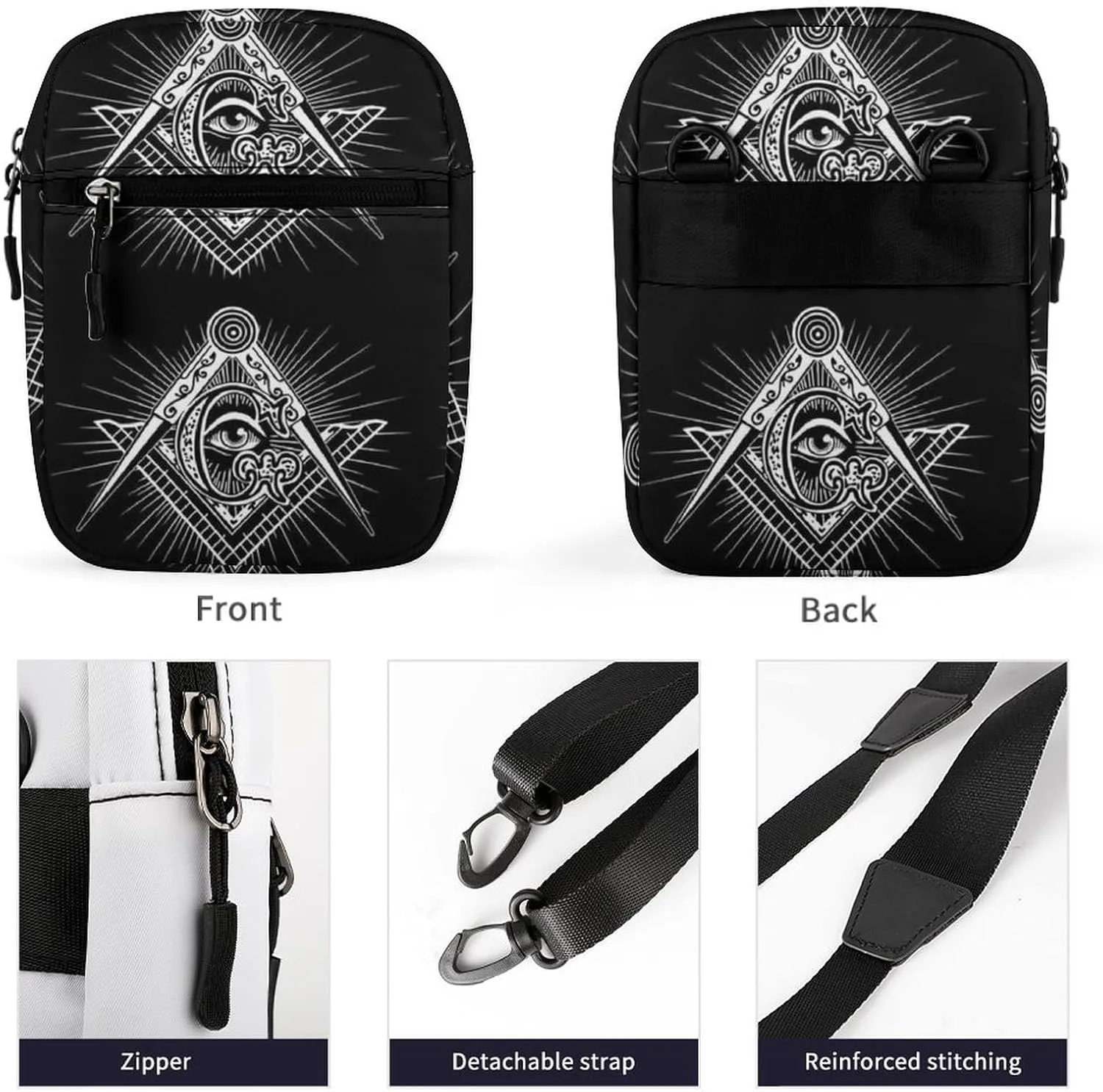 Freemason Logos Detachable Shoulder Strap Small Shoulder Bag Unisex