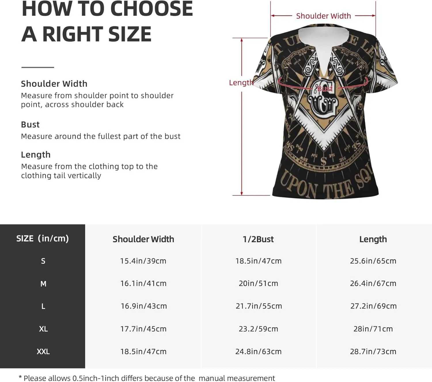 Freemasonry Masonic Lodge Symbol Logo Women's V Neck Short Sleeve Tops Summer Casual Cute Fashion Button T Shirts