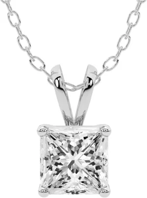 FRIENDLY DIAMONDS Lab Grown Diamond Solitaire Pendant Necklace For Women | 0.5-6 Carat IGI Certified FG-VS Quality Diamond | 14K Gold Pendant With Gold Chain | Quartze Split Bail Pendant