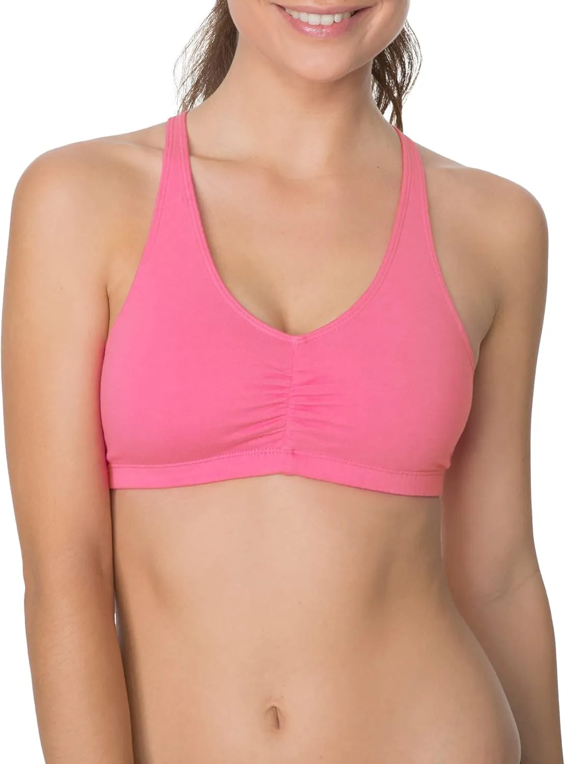 Fruit of the Loom Women's Adjustable Shirred Front Racerback Sports Bra Multi Packs!