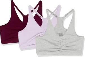 Fruit of the Loom Women's Adjustable Shirred Front Racerback Sports Bra Multi Packs!