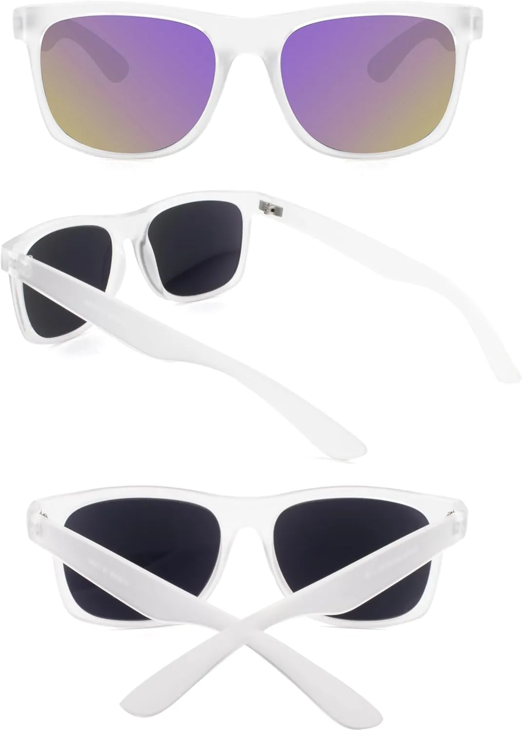 Full Reader Sunglasses Women Men, Womens Mens Reading Sun Glasses Mirroed Pink Blue Lenses Outdoor Not Bifocal Mirrored Purple, 1.5