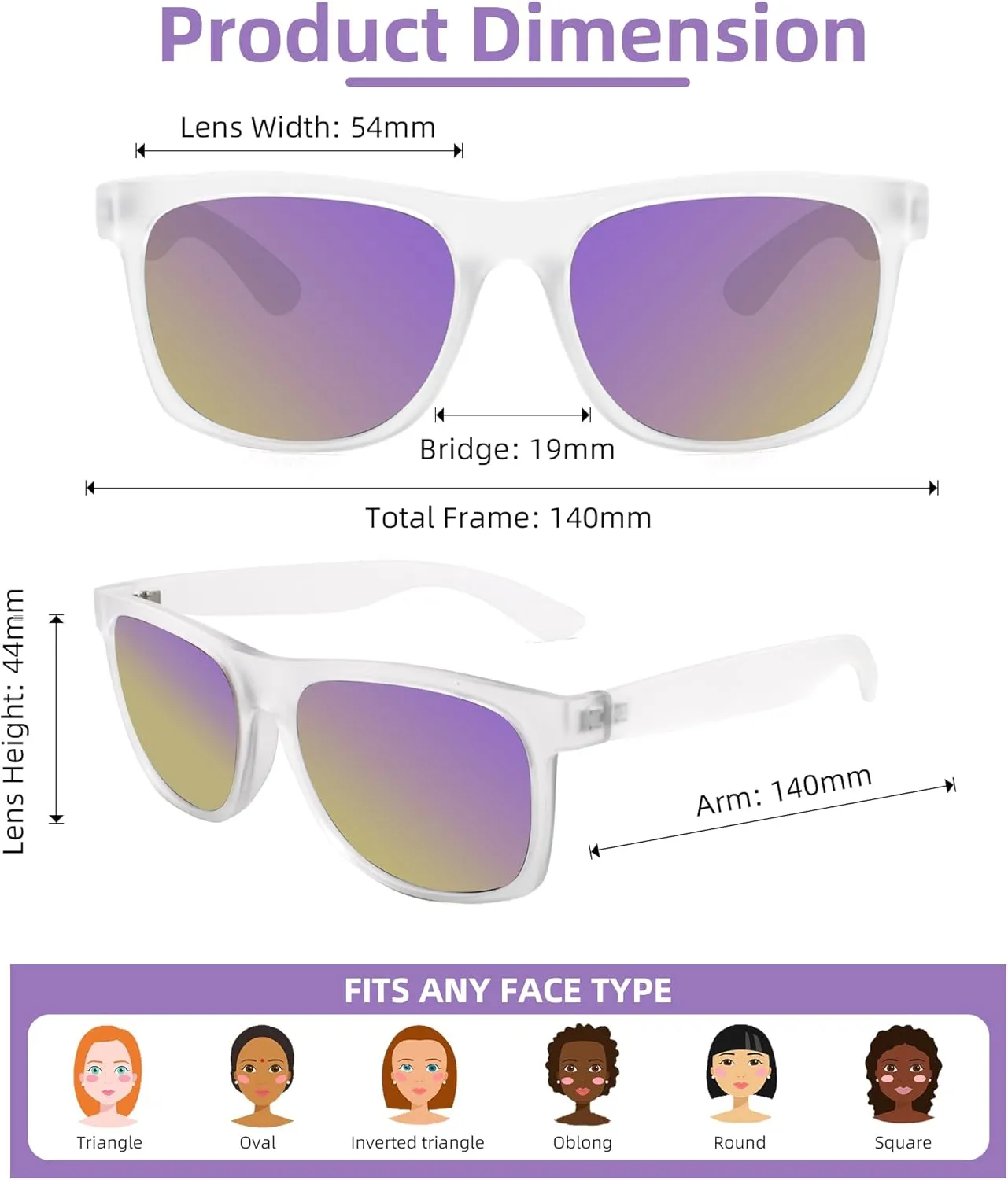 Full Reader Sunglasses Women Men, Womens Mens Reading Sun Glasses Mirroed Pink Blue Lenses Outdoor Not Bifocal Mirrored Purple, 1.5