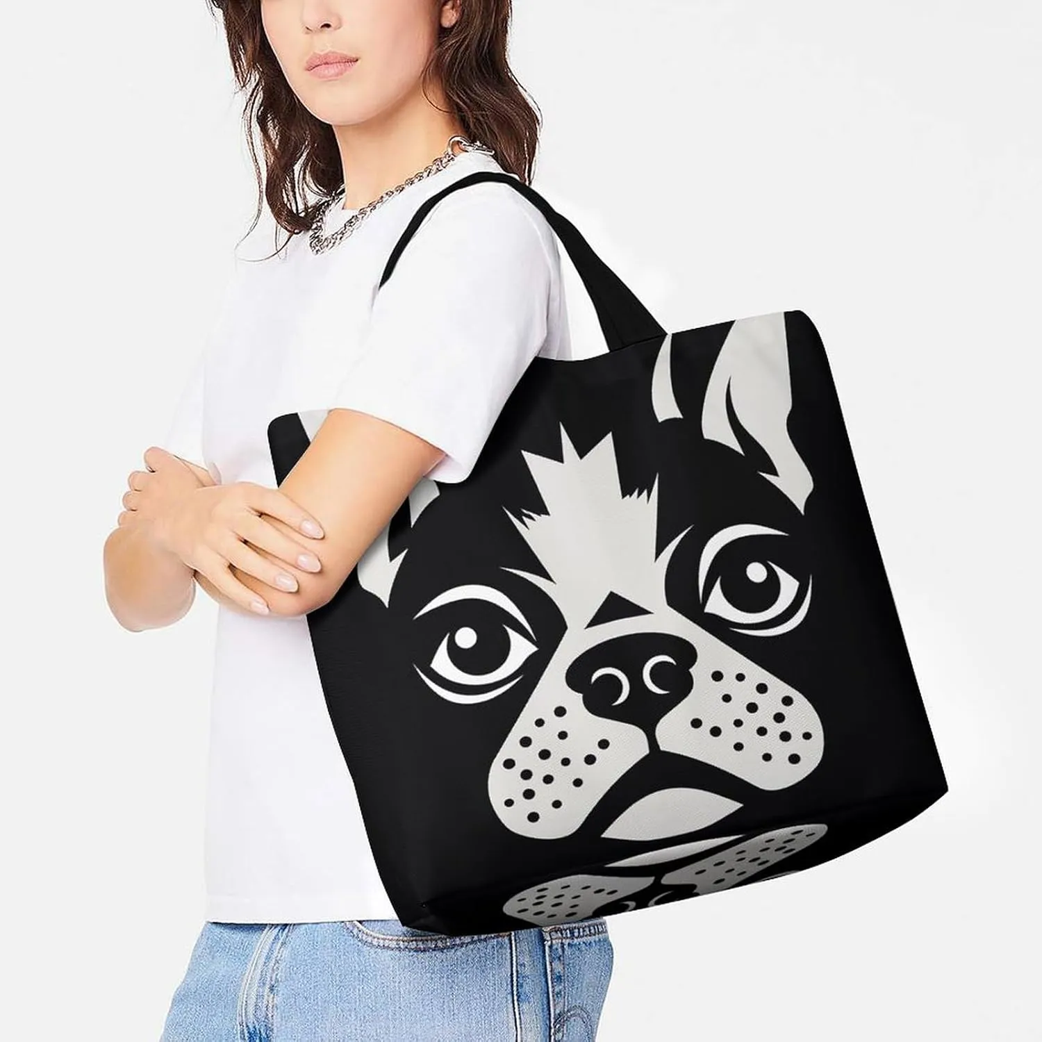 Funny Cute Squirrel Tote Bag for Women Reusable Grocery Shoulder Bag Shopping Bags for Travel, Groceries