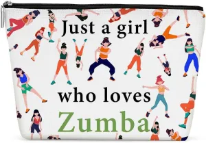 Funny Girl Loves Zumba Cosmetic Bag for Women, Zumba Gifts, Zumba Lovers Gifts Makeup Bag Funny Cosmeticcase for Sister Dance Zumba Team Leader Teacher Friend Birthday Friendship Christmas