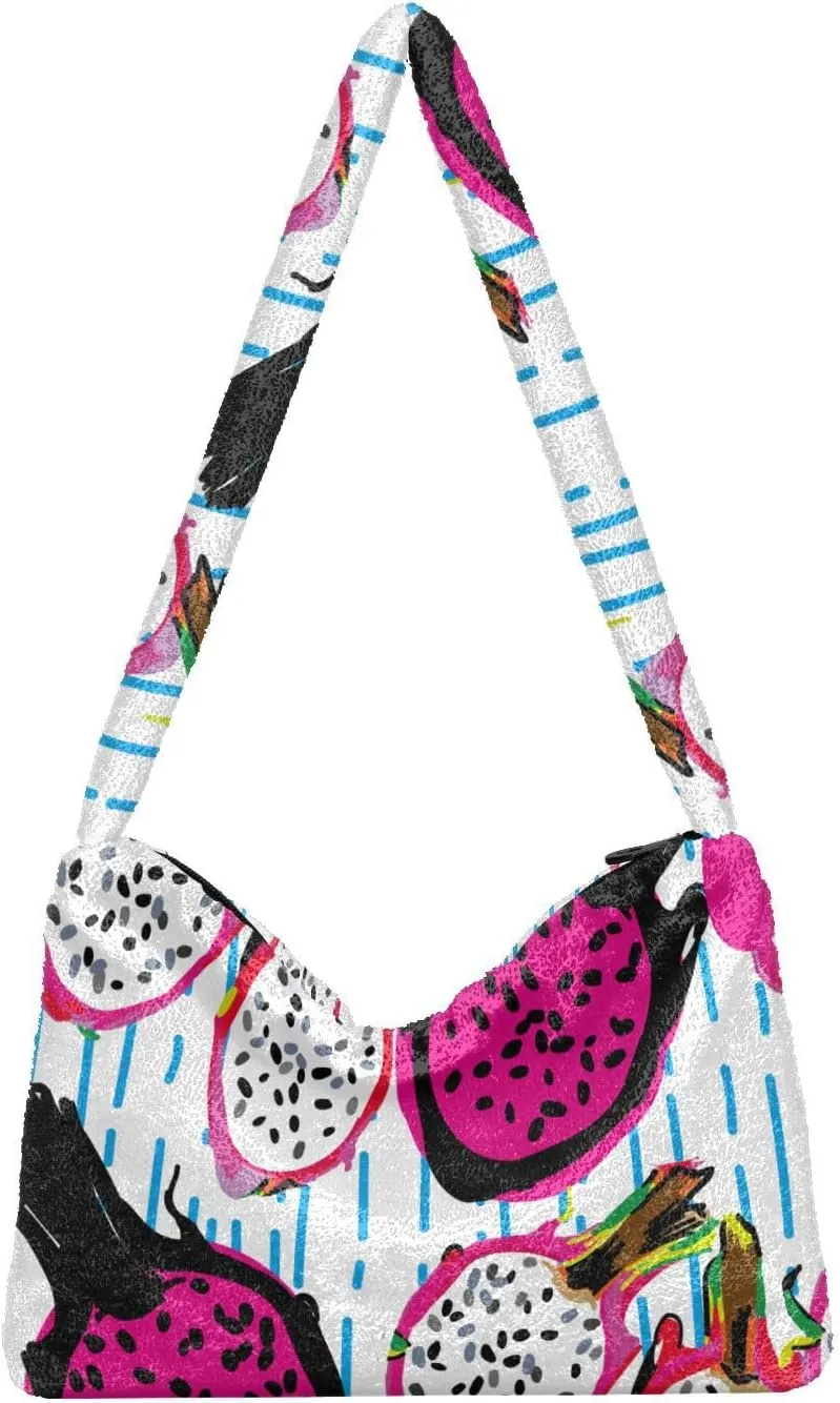 Fuzzy Tote Bag Fluffy Shoulder Bag Women Furry Purse Cute Plush Bag Ladies Ladies Pursesfor Autumn and Winter Multicolor 1