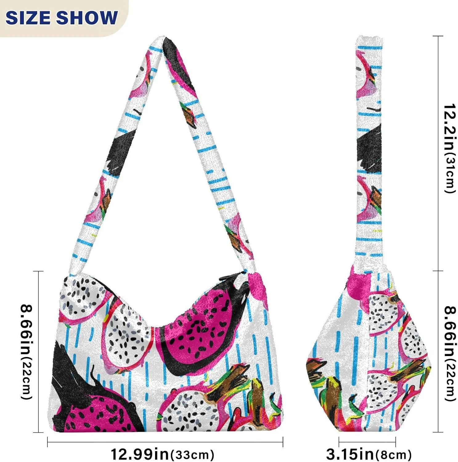 Fuzzy Tote Bag Fluffy Shoulder Bag Women Furry Purse Cute Plush Bag Ladies Ladies Pursesfor Autumn and Winter Multicolor 1