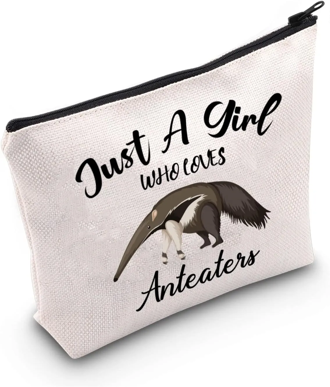 G2TUP Anteater Lover Gift Who Loves Anteaters Makeup Anteater Fan Cosmetic Bag Bag Animals Lover Gift Zipper Travel Bag (Who Loves Anteaters White Bag)
