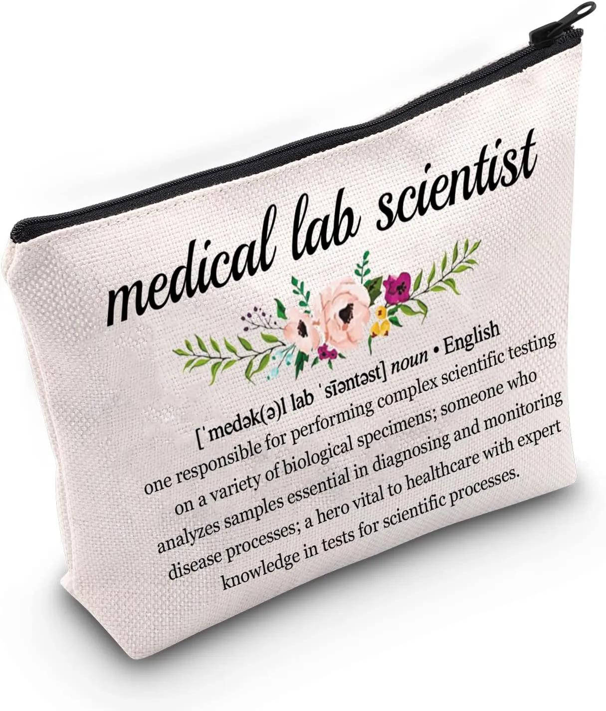 G2TUP Medical Lab Scientist Gift Medical Lab Scientist Definition Makeup Bag Lab Tech Cosmetic Bag Lab Technician Gift Science Geek Zipper Travel Bag (Medical Lab Scientist White Bag)