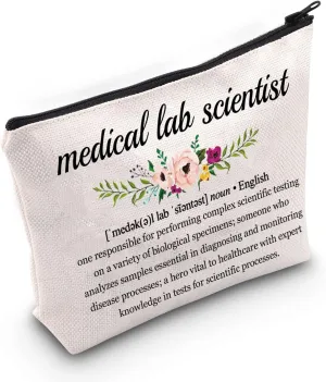 G2TUP Medical Lab Scientist Gift Medical Lab Scientist Definition Makeup Bag Lab Tech Cosmetic Bag Lab Technician Gift Science Geek Zipper Travel Bag (Medical Lab Scientist White Bag)