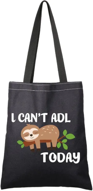 G2TUP Occupational Therapy Therapist Gift I Can't ADL Today Makeup Bag OT Life Sloth Bag Occupational Therapist Joke Gift
