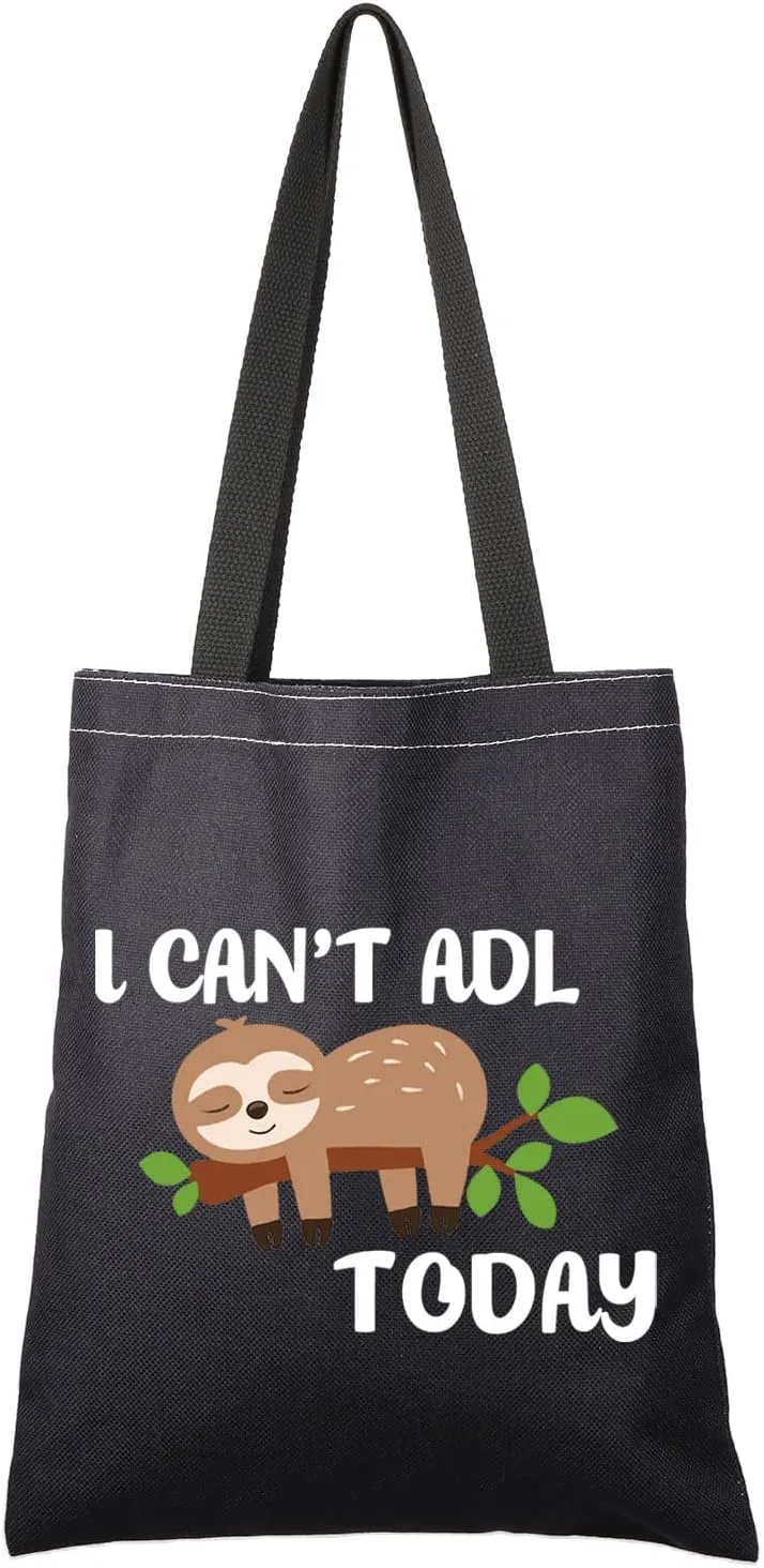 G2TUP Occupational Therapy Therapist Gift I Can't ADL Today Makeup Bag OT Life Sloth Bag Occupational Therapist Joke Gift