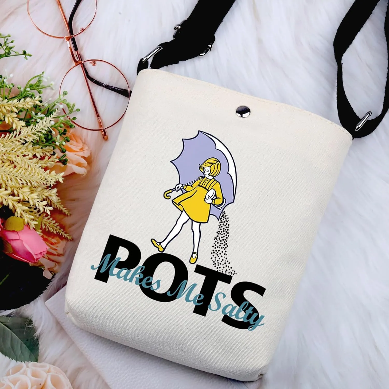 G2TUP POTS Awareness Gift: POTS Makes Me Salty Makeup Bag cosmetic bag for Dysautonomia Syndrome Fighter Warrior