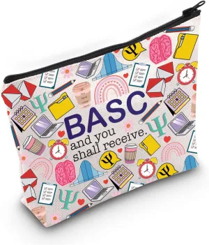 G2TUP Psychologist Makeup Bag Psychology Gifts Psych Therapist Gifts BASC And You Shall Receive Psych Teacher Zipper Bag (BASC and you)