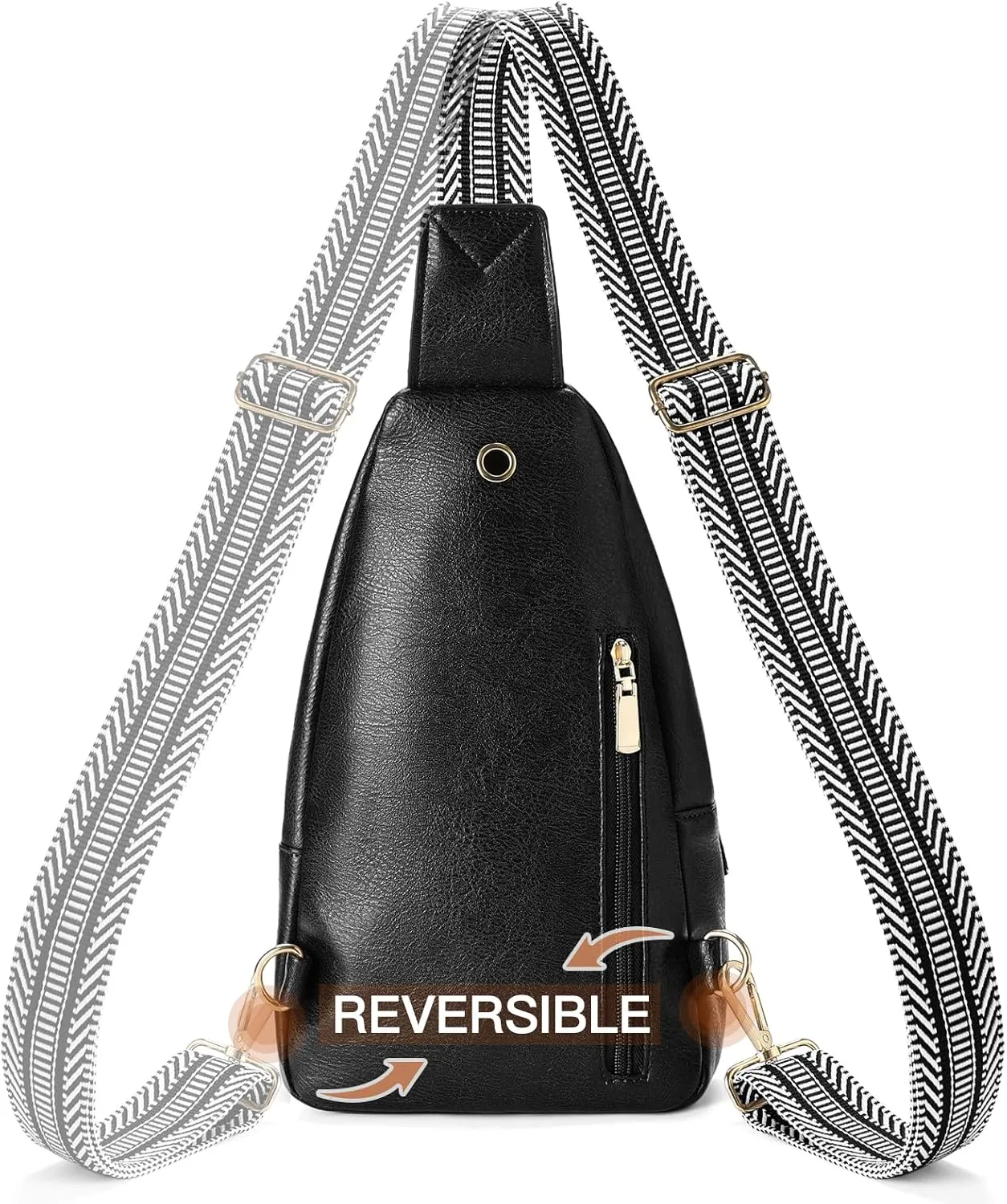 GAEKEAO Sling Bag for Women Crossbody Bags Fanny Pack Vegan Leather Chest Bag Travel Shoulder Belt Purse Backpack Gifts