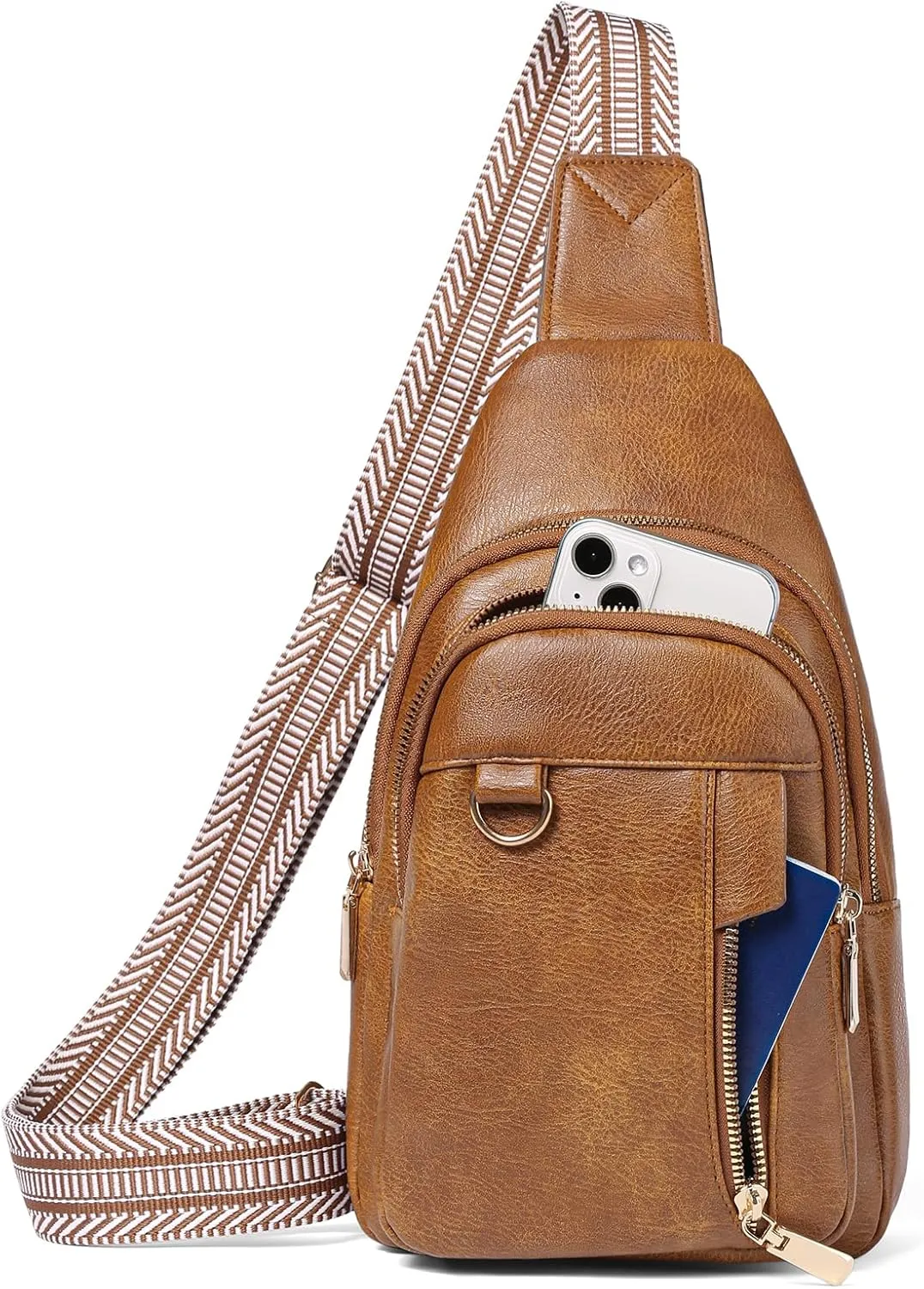 GAEKEAO Sling Bag for Women Crossbody Bags Fanny Pack Vegan Leather Chest Bag Travel Shoulder Belt Purse Backpack Gifts