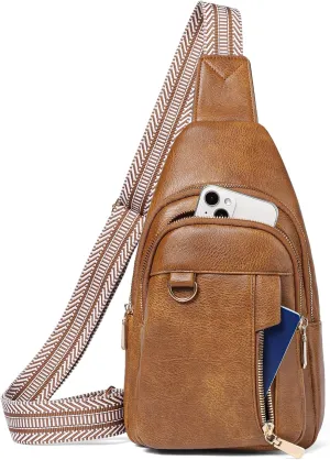 GAEKEAO Sling Bag for Women Crossbody Bags Fanny Pack Vegan Leather Chest Bag Travel Shoulder Belt Purse Backpack Gifts