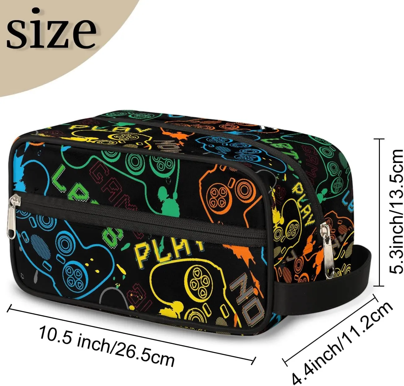 Game Kids Travel Toiletry Bag Boys Toiletry Pouch Waterproof Small Dopp Kit for Kids Hanging Wash Bag Cosmetic Bag Toiletry Bag for Travel Essential
