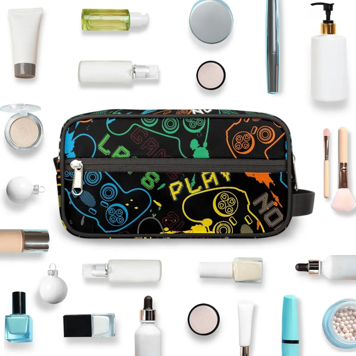 Game Kids Travel Toiletry Bag Boys Toiletry Pouch Waterproof Small Dopp Kit for Kids Hanging Wash Bag Cosmetic Bag Toiletry Bag for Travel Essential