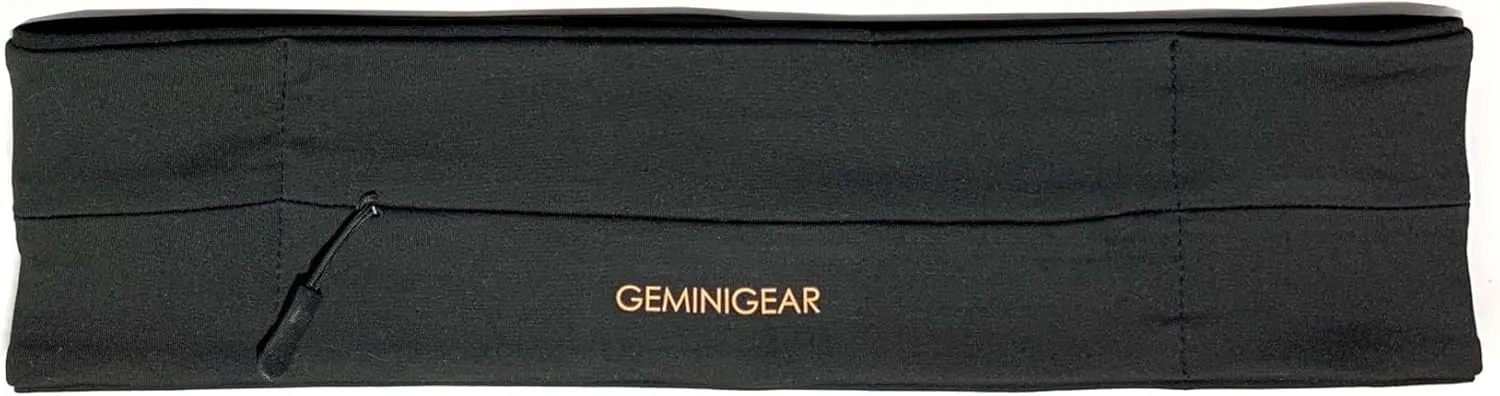 GEMINIGEAR Running Belt Fanny Pack Waist Bag with Zipper Pocket Durable and Light (Black, X-Small)