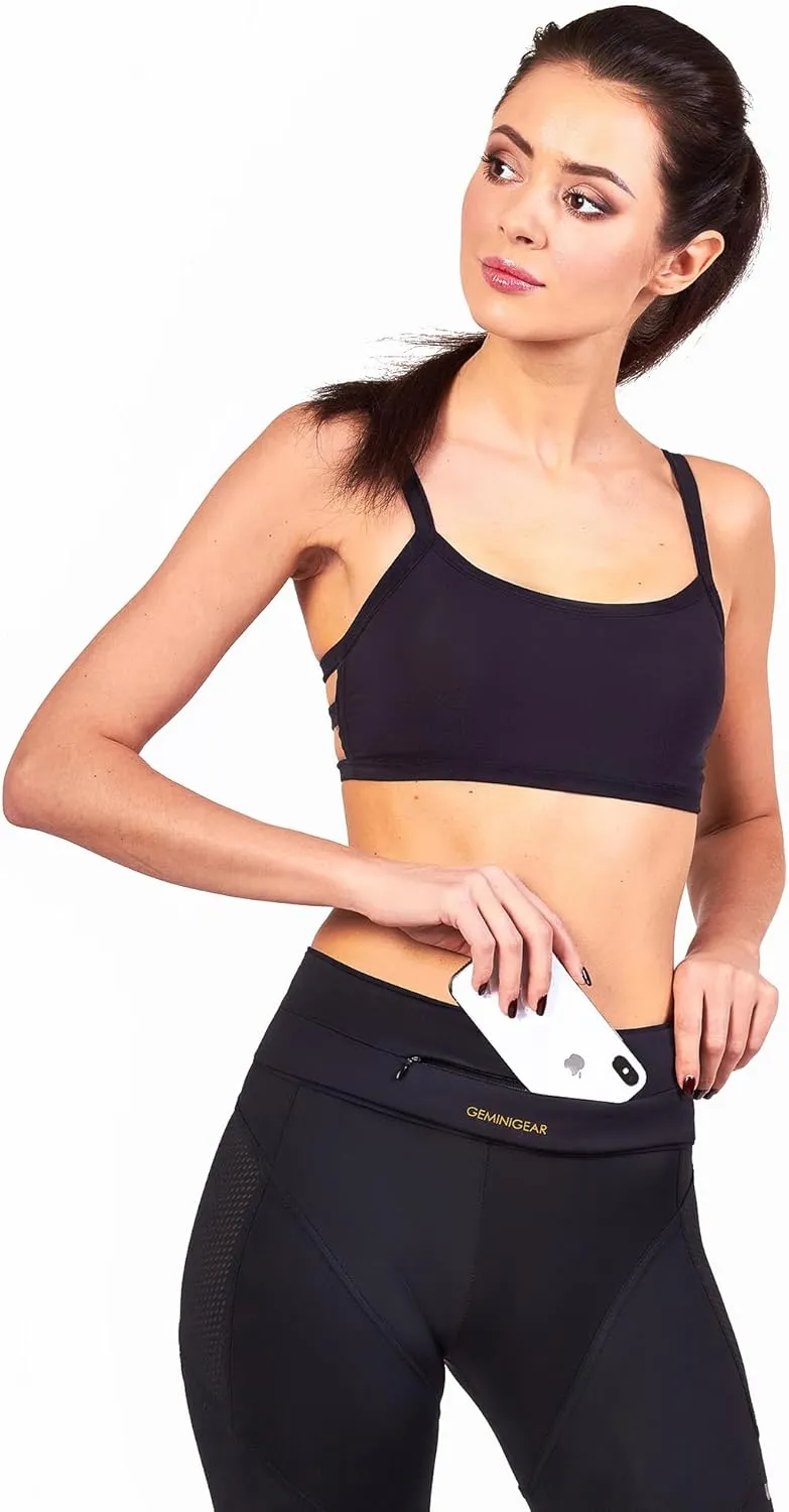 GEMINIGEAR Running Belt Fanny Pack Waist Bag with Zipper Pocket Durable and Light (Black, X-Small)