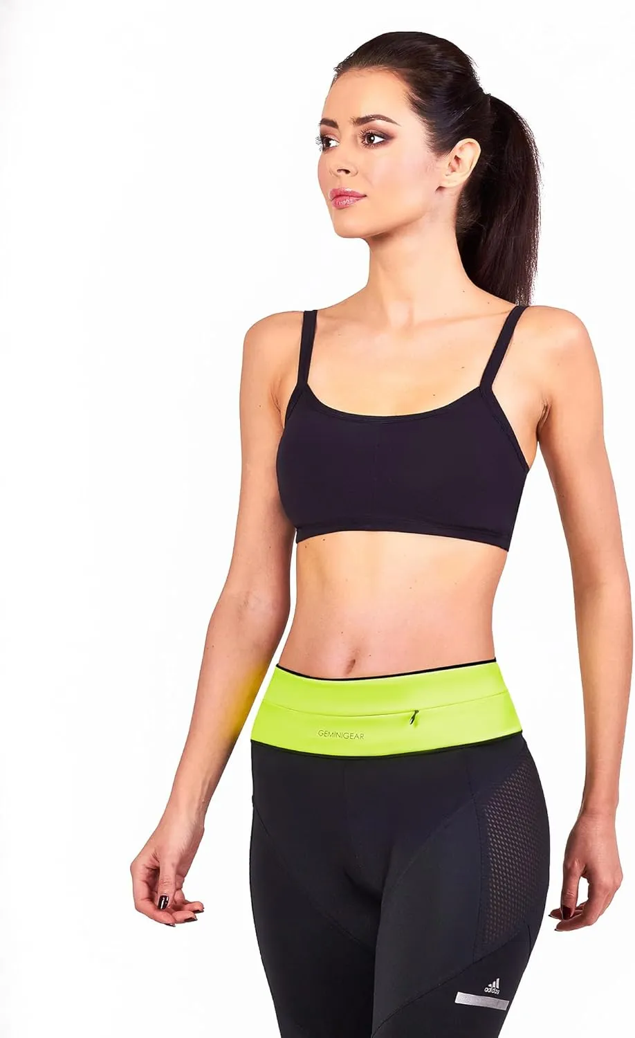 GEMINIGEAR Running Belt Fanny Pack Waist Bag with Zipper Pocket Durable and Light (Lemon, Large)