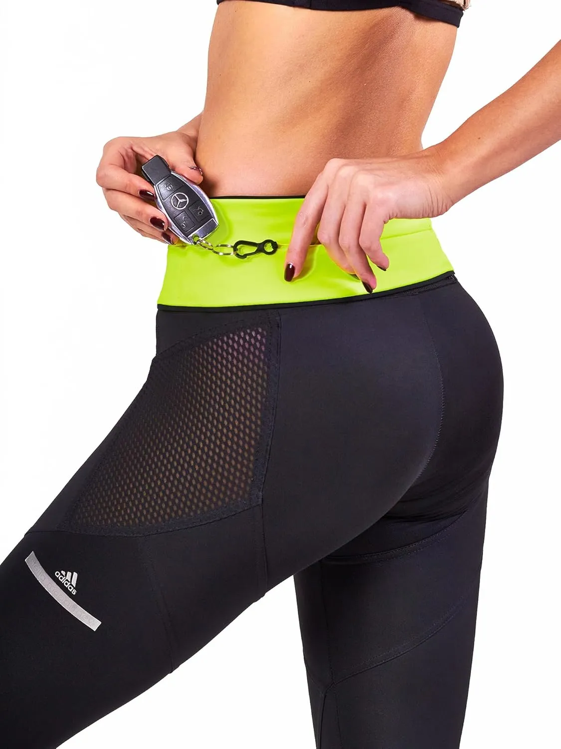 GEMINIGEAR Running Belt Fanny Pack Waist Bag with Zipper Pocket Durable and Light (Lemon, Large)