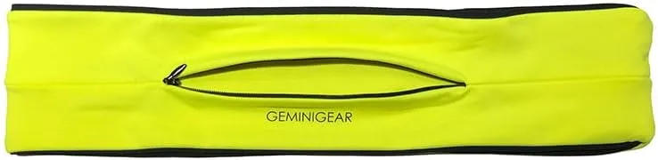 GEMINIGEAR Running Belt Fanny Pack Waist Bag with Zipper Pocket Durable and Light (Lemon, Large)