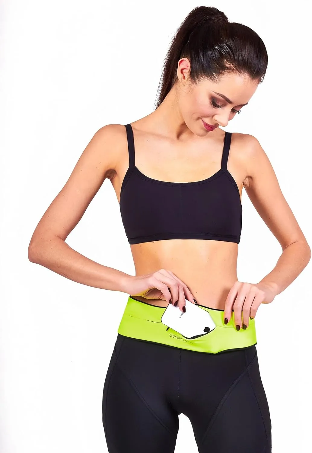 GEMINIGEAR Running Belt Fanny Pack Waist Bag with Zipper Pocket Durable and Light (Lemon, Large)