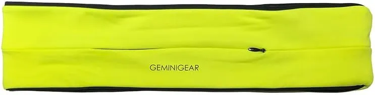 GEMINIGEAR Running Belt Fanny Pack Waist Bag with Zipper Pocket Durable and Light (Lemon, Large)