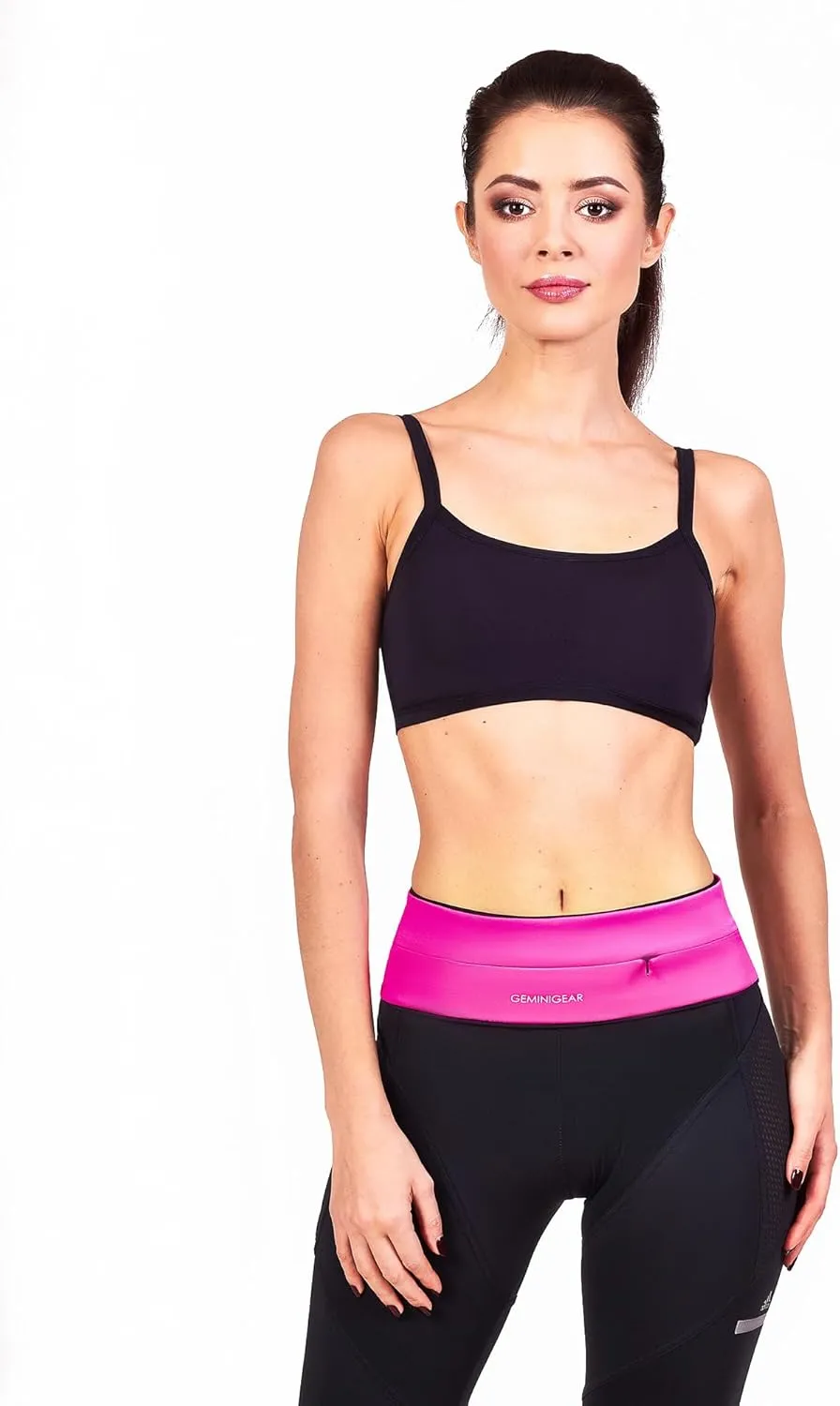 GEMINIGEAR Running Belt Fanny Pack Waist Bag with Zipper Pocket Durable and Light (Rose, X-Small)