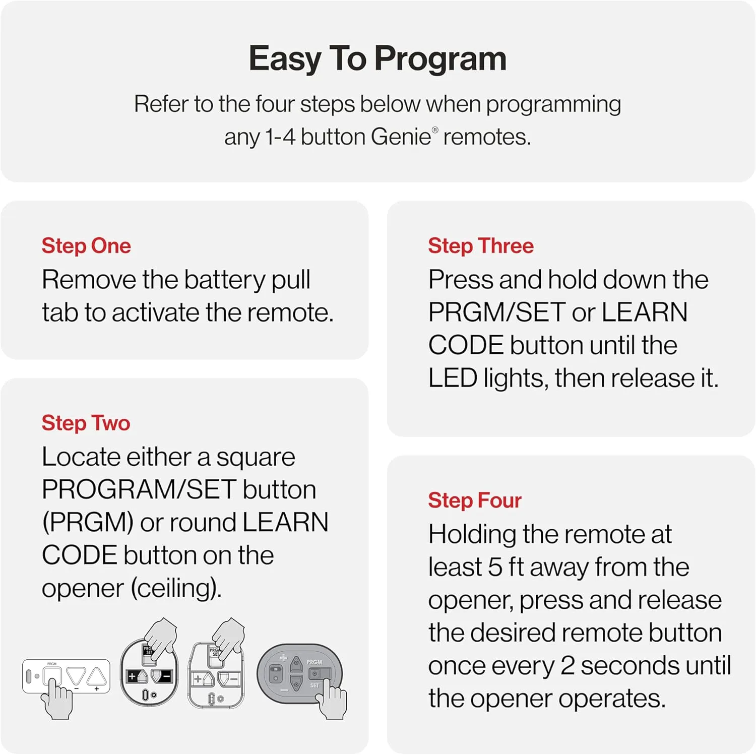 Genie Single Button Garage Door Opener Remote - Safe & Secure Access - Compatibility with Genie Only Intellicode Garage Door Openers - Model G1T-BX