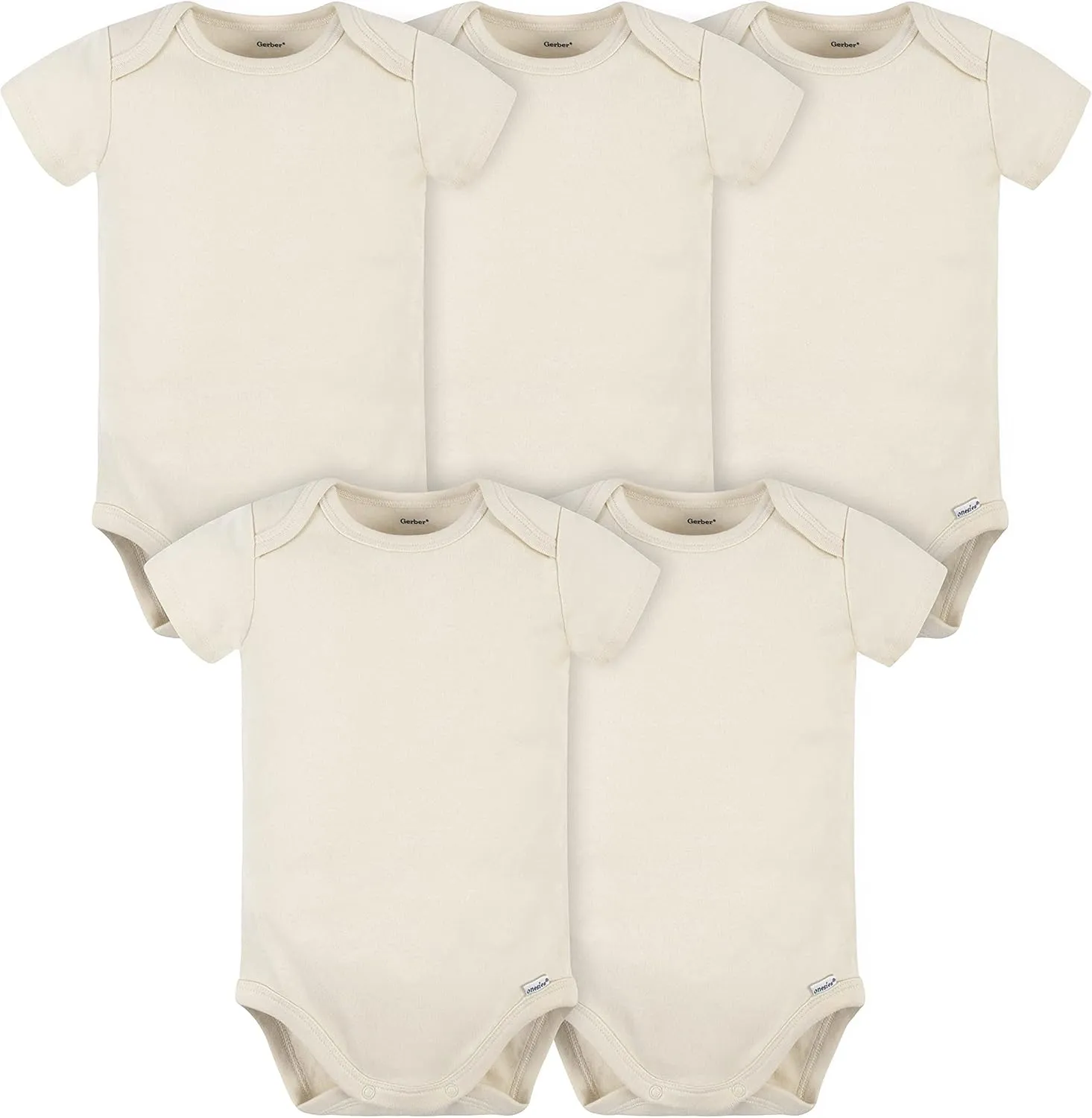 Gerber Baby 5 Pack Onesies Multi-Packs Bundle Interlock 180 Gsm