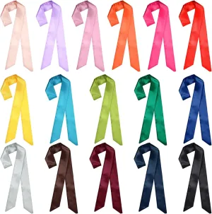 Geyoga 16 Pack Hair Ribbons for Women 40 Inches Neck Scarf Purse Handbag Handle Ribbon Hair Scarf for Women