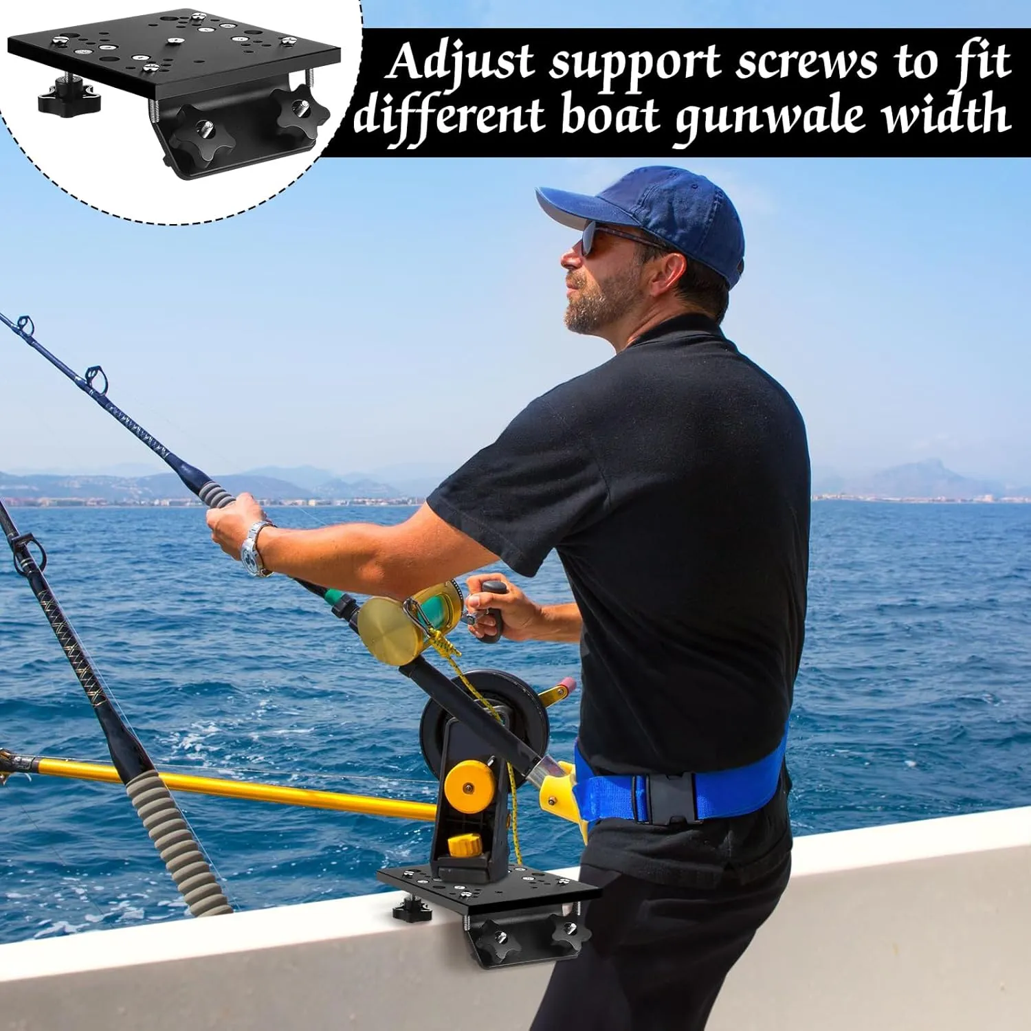 Gisafai Universal Aluminum Downrigger Bracket for 45/90 Degree Boat Track System Lund Sport Track Downrigger Mount Fishing Accessories