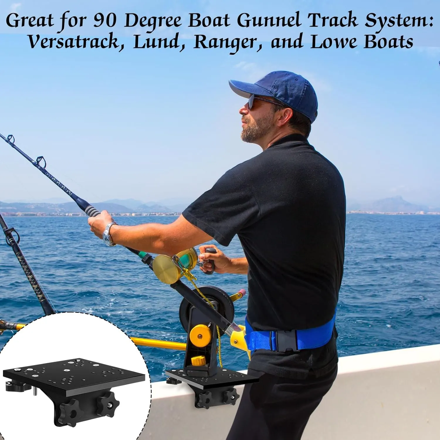 Gisafai Universal Aluminum Downrigger Bracket for 45/90 Degree Boat Track System Lund Sport Track Downrigger Mount Fishing Accessories
