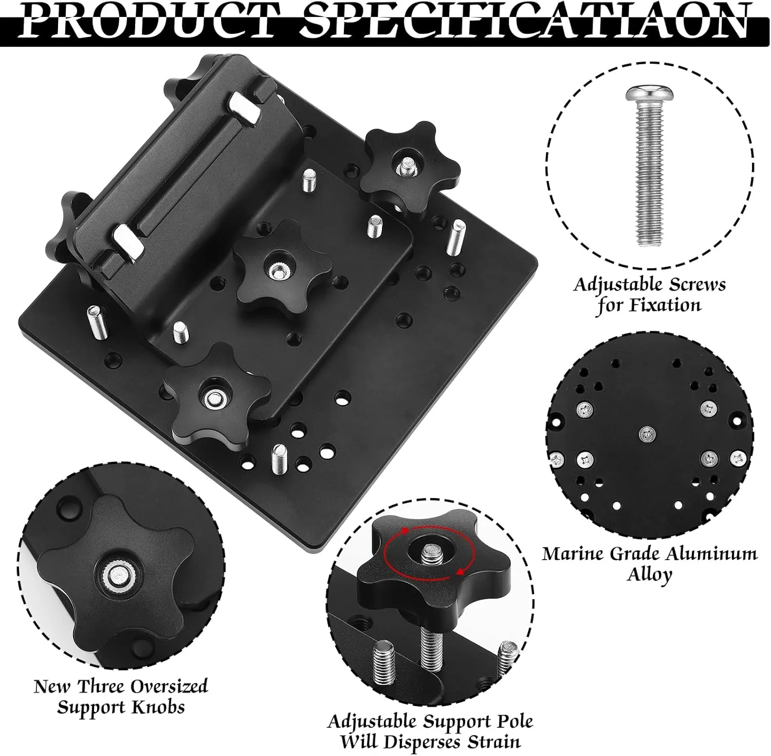 Gisafai Universal Aluminum Downrigger Bracket for 45/90 Degree Boat Track System Lund Sport Track Downrigger Mount Fishing Accessories